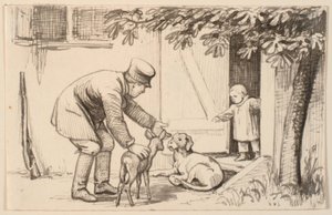 O homem, a criança e o cachorro de P.C. Skovgaard