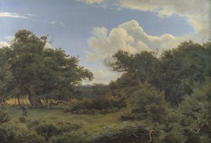 Carvalhos em Nordskoven perto de Jægerspris, Zelândia de P.C. Skovgaard