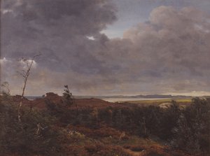 Vista de Frederiksværk de Tisvilde Wood, norte da Zelândia de P.C. Skovgaard