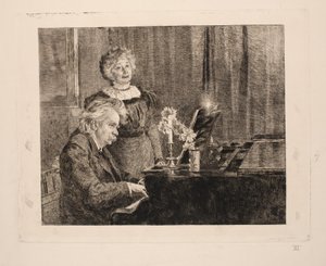 Edvard e Nina Grieg ao piano de Peder Severin Krøyer