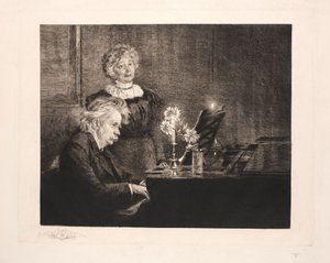 Edvard e Nina Grieg ao piano de Peder Severin Krøyer
