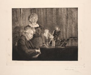 Edvard e Nina Grieg ao piano de Peder Severin Krøyer