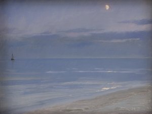 Praia de Skagen ao luar de Peder Severin Krøyer