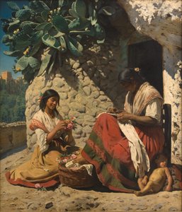 Duas mulheres ciganas fora de sua casa de campo. Espanha de Peder Severin Krøyer