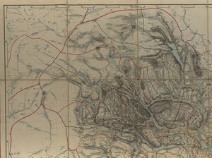 Mapa da colecção de mapas da Biblioteca Nacional. O mapa foi publicado em Handdrawn (depois de 1846) e mostra a Telemark de P. A. Munch