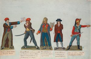 Jacobinos e terroristas no período do Reino do Terror (1793-4) durante a Revolução Francesa (guache)