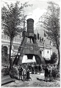 Exposição Universal em Paris em 1878: o martelo Le Creusot Power em Champs-de-Mars, 1878 de P. Ferat