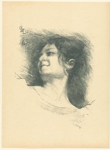 Cabeça de mulher sorridente étude de femme L