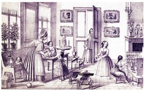 Quarto das Crianças, início do século XIX. de P. Vdovichev