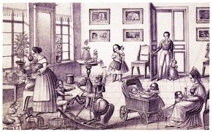 Quarto das Crianças, início do século XIX. de P. Vdovichev