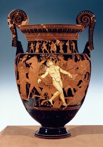 Sótão krater de algarismos vermelhos representando a morte do gigante de bronze, Talos (olaria) (para mais detalhes ver 85071) de Painter Talos