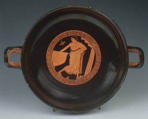 Figura vermelha Kylix, 490-480 aC (cerâmica) de Painter of the Paris Gigantomachy