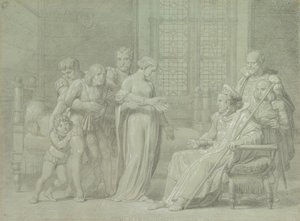 Rei Carlos VIII da França com o moribundo Gian Galeazzo Sforza em Pavia, 1775-1860. de Palagi Filippo Pelagio