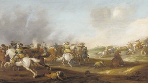 Uma escaramuça de cavalaria