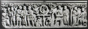 Sarcófago cristão, retratando cenas da vida de Cristo (mármore) de Paleo Christian