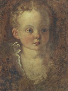 Busto de uma menina (verso), c.1588-90 (óleo sobre lona) de Palma Il Giovane