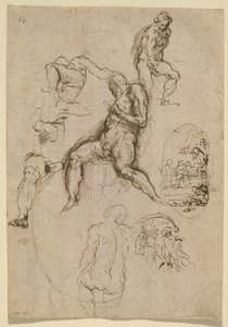 Folha de estudos para pintura no Salone del Maggior Consiglio, Palácio Ducal, Veneza, c.1578 de Palma Il Giovane