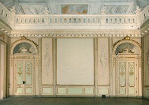 Vista da sala de tapeçaria, Villa Reale, Monza, Lombardia, Itália de Pandolfo Reschi