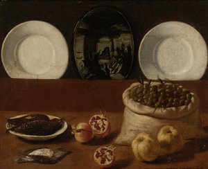 "Nature morte aux assiettes, sac d