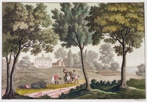 Casa de George Washington em Mount Vernon, Virgínia, EUA, c1820-1839