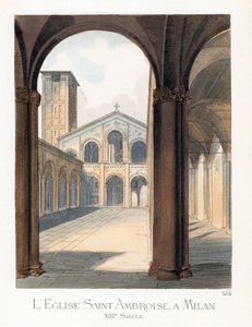 La cour de la basilica Saint Ambroise em Milão (Itália) - Pátio da Basílica de Sant