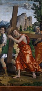 Road to Calvary, detalhe de Políptico da Paixão de Paolo Cavazzola (1486-1522)