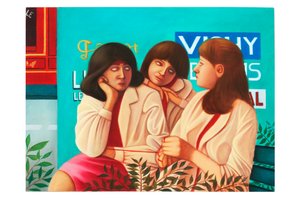 Mythologica n°6: os Moirai, 2025 (óleo sobre painel de madeira) de Paolo Perfranceschi