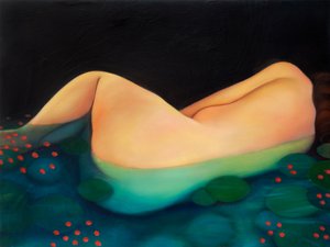 Nightswimming, 2019 (óleo sobre painel de madeira)