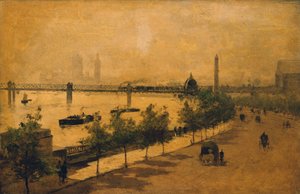 The Thames Embankment, Londres (óleo sobre painel)