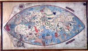 Mapa mundial de Paolo Toscanelli (1397 - 1497). 1457. Este mapa representa a imagem europeia da Terra antes da descoberta dos grandes continentes. Biblioteca Nazionale Florence de Paolo Toscanelli