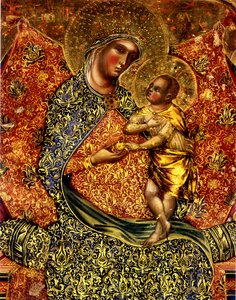 Madonna e criança entronizada com dois anjos de Paolo Veneziano