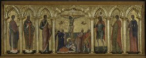 São Estratônico, São Hermolau, São Mateus, São Cristóvão, São Tecla e São Abundius, Políptico da Crucificação com Santos de Paolo Veneziano