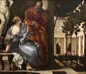 Bate-Seba em seu banho, c. 1575. de Paolo Veronese