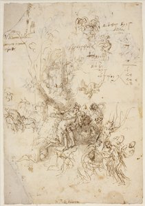 Esboços para o nascimento e morte de Adonis de Paolo Veronese