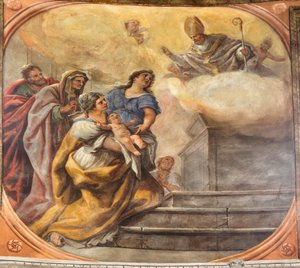 Frescos que retratam a vida de São Cataldo de Paolo di Matteis