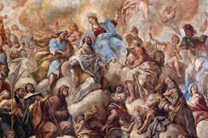 Frescos que retratam a vida de São Cataldo de Paolo di Matteis