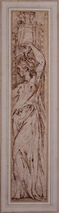 A Canephoros em Perfil à Esquerda (caneta, tinta e aguada no papel) de Parmigianino