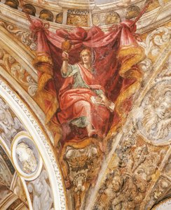 Santo Hilário de Poitiers de Francesco Mazzola, conhecido como Parmigianino (1503-1540), fresco, Igreja de San Giovanni Evangelista, Parma de Parmigianino