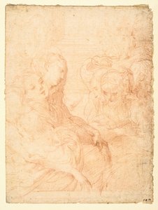 Grupo de mulheres (recto) de Parmigianino