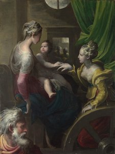 "O Casamento Místico de Santa Catarina de Sena"" Pintura de Francesco Mazzola Il Parmigianino dit Le Parmesan (1503-1540) 1527-1531 London National Gallery de Parmigianino