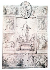 Esboço da composição, c1513-1540 de Parmigianino