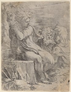O menino e dois velhos de Parmigianino