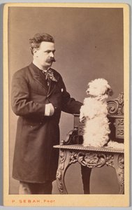 Retrato de um homem e seu cachorro, c. 1880.