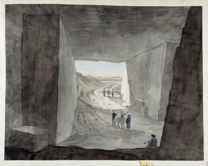 Egipto. Vista interior de uma pedreira no Monte Kattan de Pascal Xavier (after) Coste