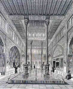 Interior do Palácio de Chahar Bagh, em Isfahan, de 