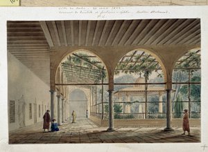 Orientalismo: convento e fonte dos dervixes. Desenho de Pascal Coste (1787-1879)