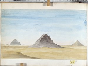 Vista da Pirâmide de Dachour. Desenho de Pascal Coste (1787-1879) Museu de Arqueologia do Mediterrâneo, Marselha