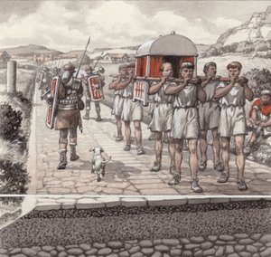 Uma estrada romana (guache sobre papel)