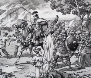 Ataque bárbaro contra os britânicos romanos