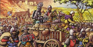 Incêndio da cidade de Bar-sur-Seine em 1359 (guache sobre papel)